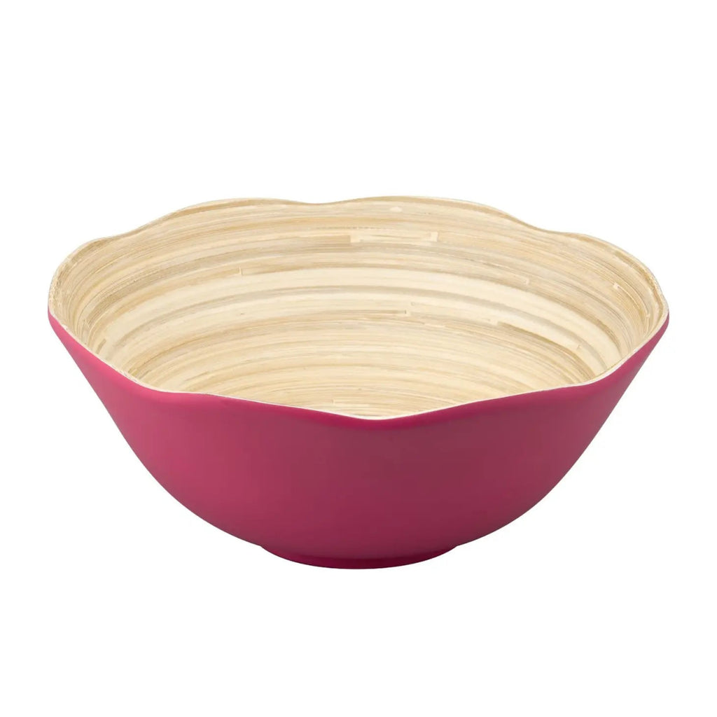 Flower Bamboo Bowl | Pink-Salad Bowl-Clementine WP-The Grove