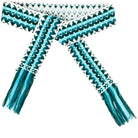 Flower Child Teal Hand Woven Belt-Belts-Laura Park-The Grove