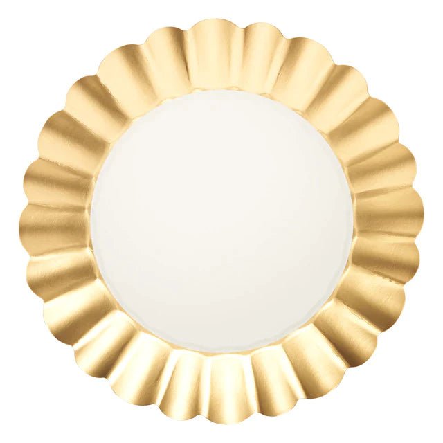 Flower Paper Dinner Plate | Gold & White-Dinner Plate-Clementine WP-The Grove