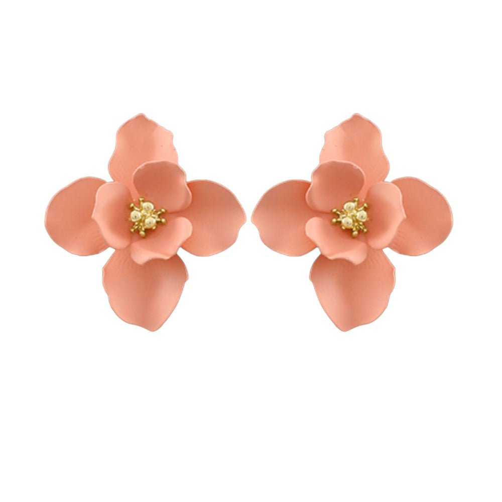 Flower Stud Earrings | Peach-Earrings-Twist-The Grove