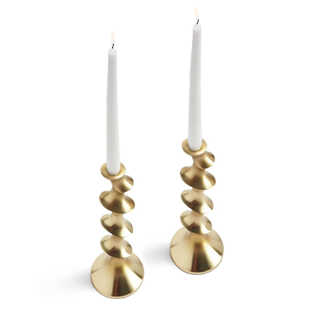 Free Form Matte Gold Candlesticks, Set of 2-Candle Holders-Two's Company-The Grove
