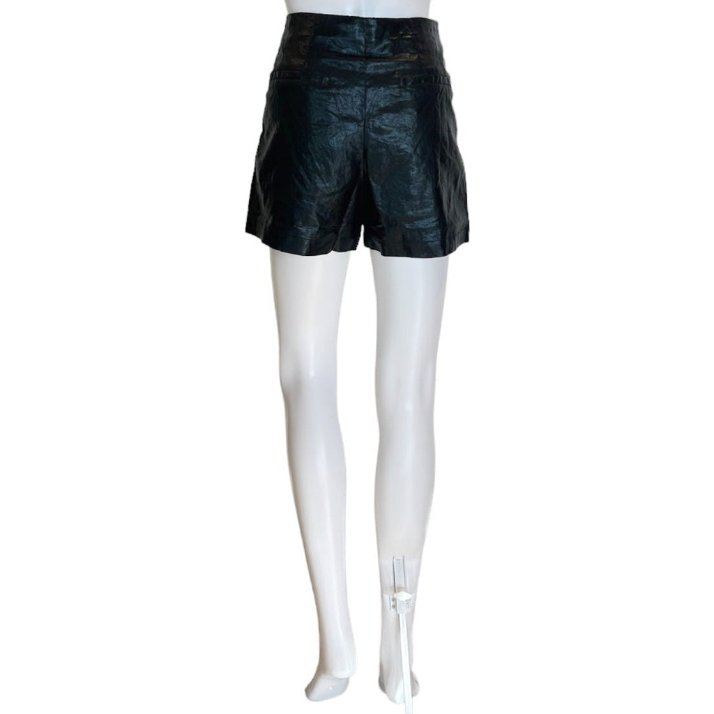 Frida Metallic Linen Shorts | Black-Shorts-Lanhtropy-The Grove