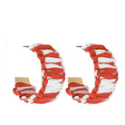 Game Day Hoop Earrings | Red & White-Earrings-Twist-The Grove