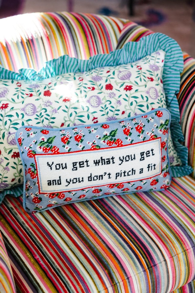 Get What You Get Needlepoint Pillow-Throw Pillows-Furbish Studio-The Grove