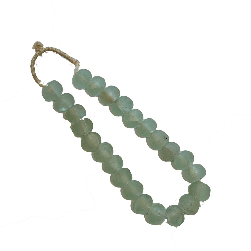 Ghanian Sea Glass Beads | Large Aqua-Decor-Twist-The Grove