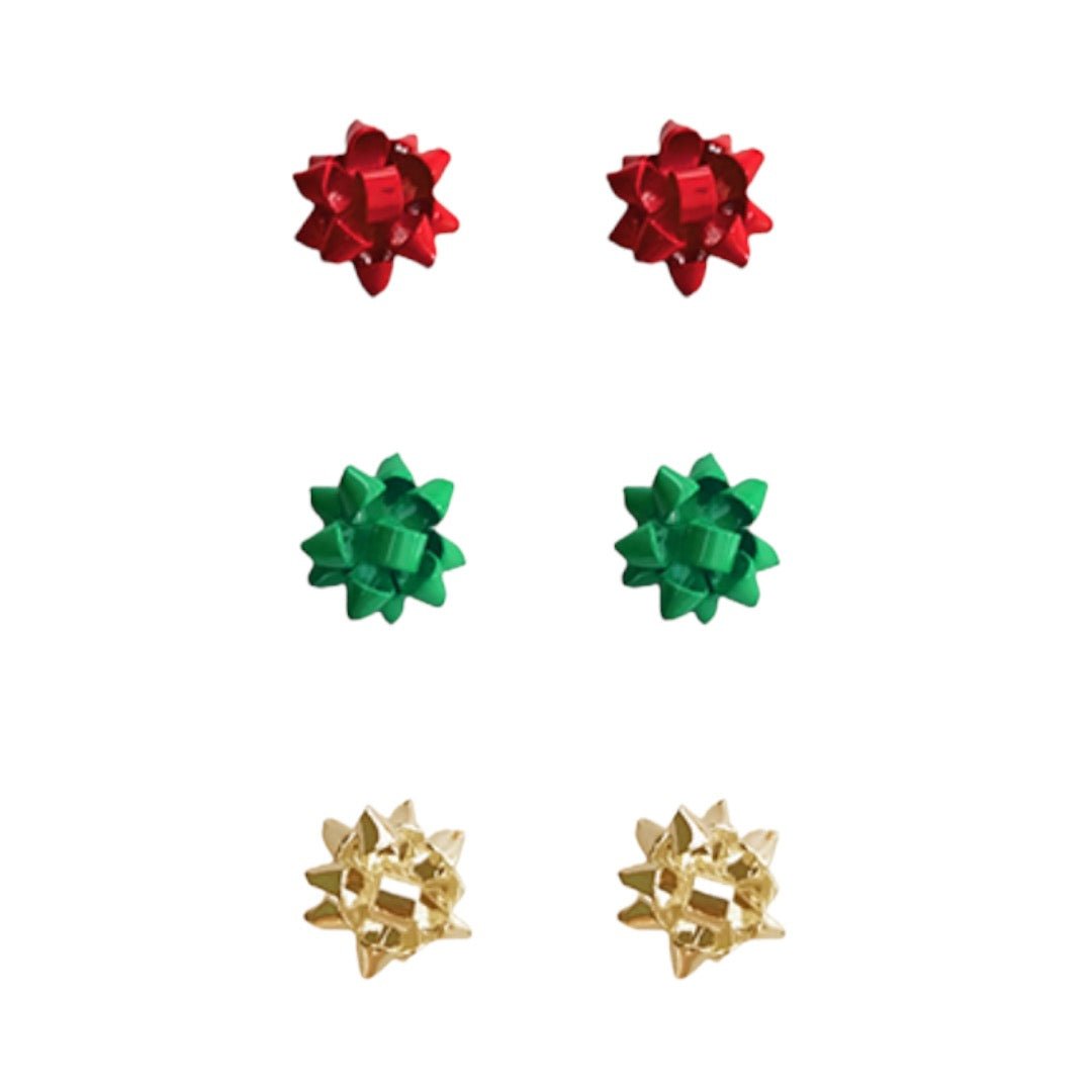 Gift Bow Earrings | Three Colors-Earrings-Twist-The Grove