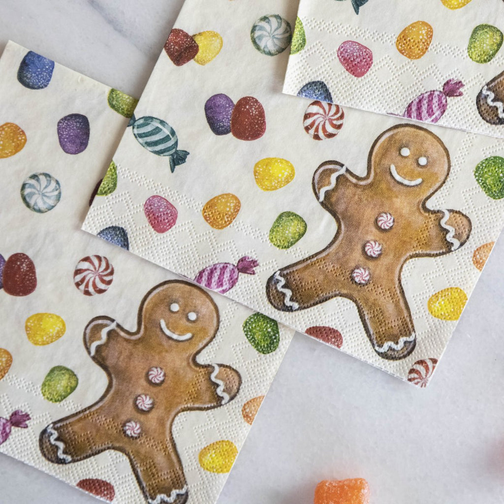 Gingerbread Cocktail Napkins-Paper Cocktail Napkins-Clementine WP-The Grove