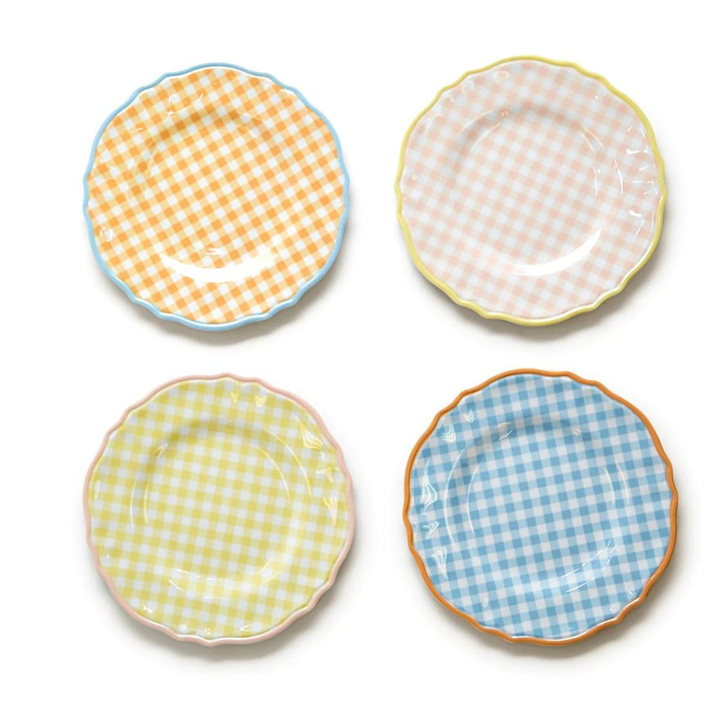 Gingham Garden Melamine Salad Plate-Salad Plate-Two's Company-The Grove