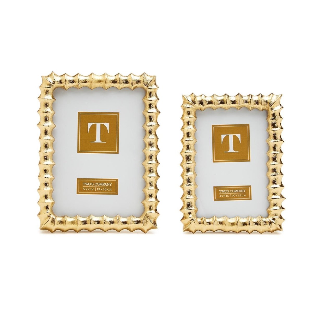 Gold Wave Photo Frame | Two Sizes-Picture Frames-Two's Company-The Grove