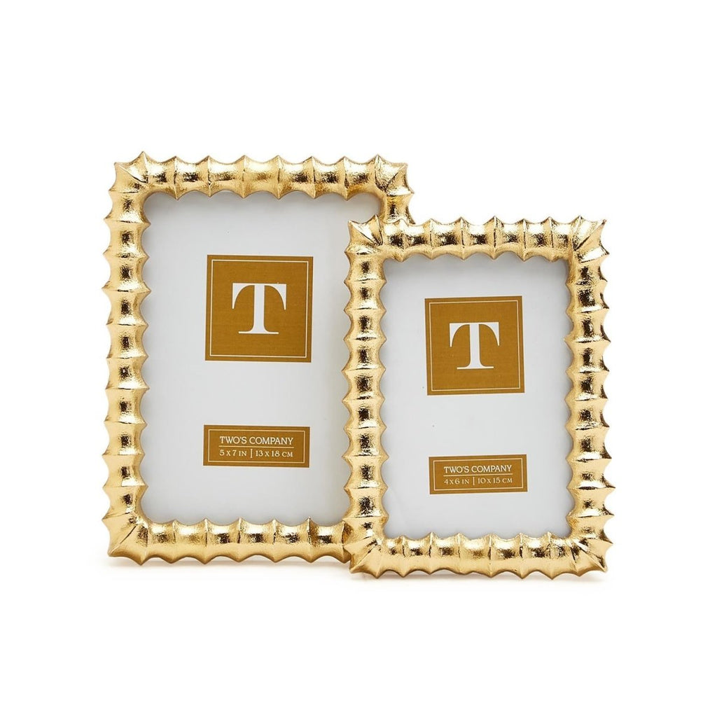 Gold Wave Photo Frame | Two Sizes-Picture Frames-Two's Company-The Grove