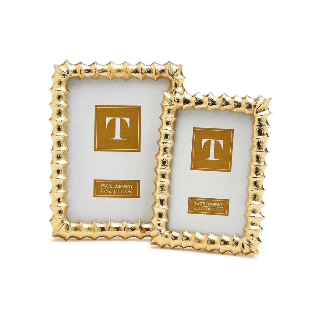 Gold Wave Photo Frame | Two Sizes-Picture Frames-Two's Company-The Grove