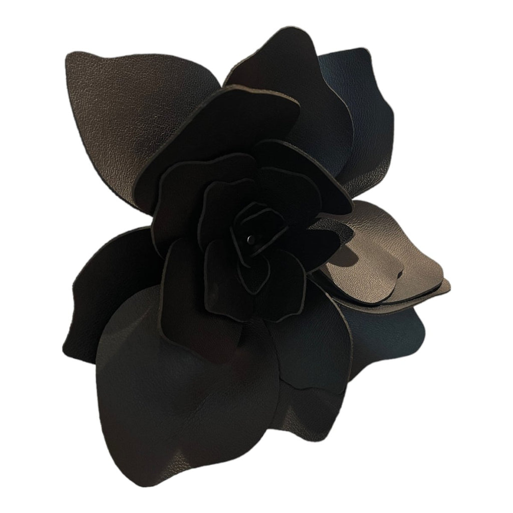 Handmade Faux Leather Flower Brooch | Large-Brooch-Mulla-The Grove