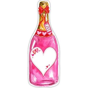 Handpainted Valentine Bottle Die-Cut Accents-Table Accent-Clementine WP-The Grove