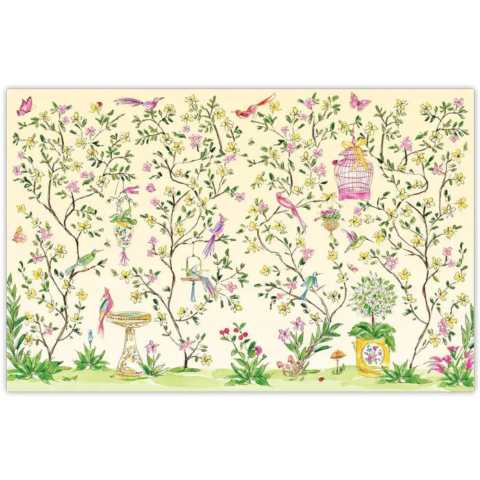 Handpainted Yellow Enchanted Garden Placemat-Paper Placemats-Clementine WP-The Grove