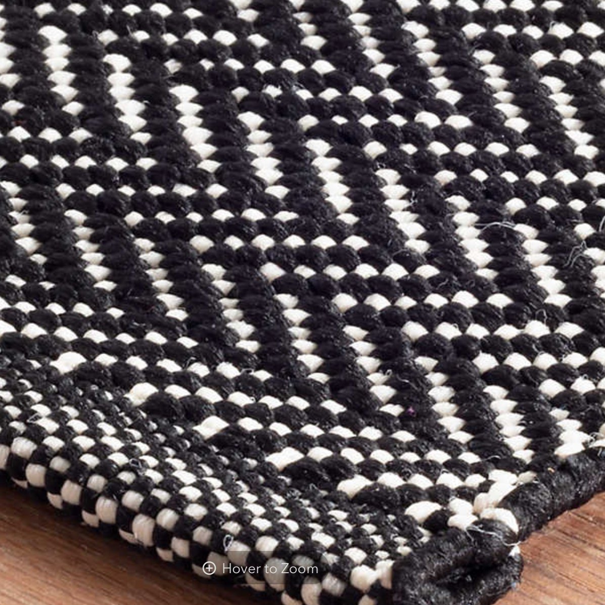 Herringbone Indoor/Outdoor Rug | Black & Ivory-Rugs-Dash & Albert-The Grove