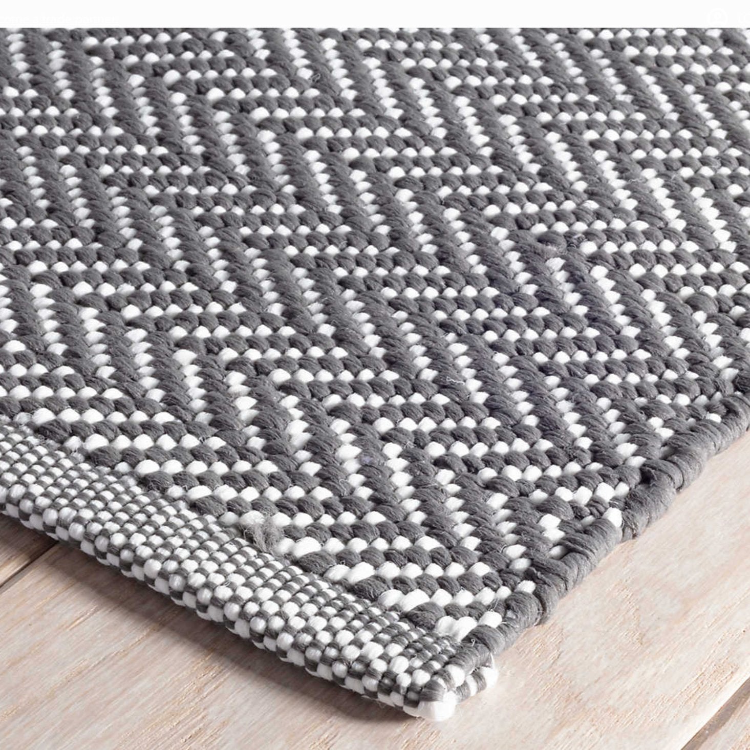 Herringbone Indoor/Outdoor Rug | Shale & White-Rugs-Dash & Albert-The Grove