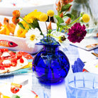 Hibiscus Glass Bud Vase | Cobalt-Vases-Clementine WP-The Grove