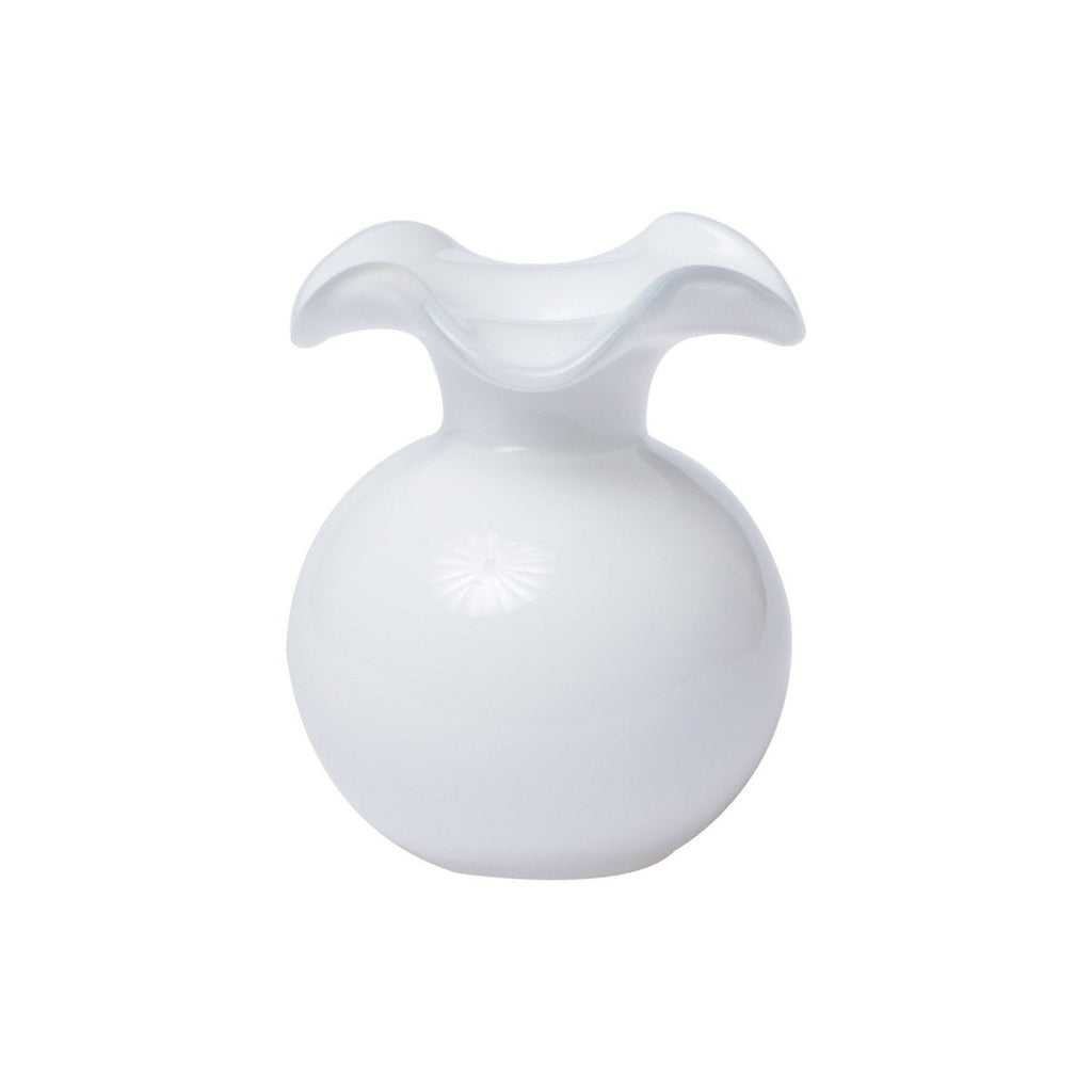Hibiscus Glass Bud Vase | White-Vases-Clementine WP-The Grove