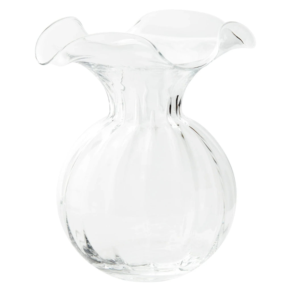 Hibiscus Glass Large Fluted Vase | Clear-Vases-Clementine WP-The Grove