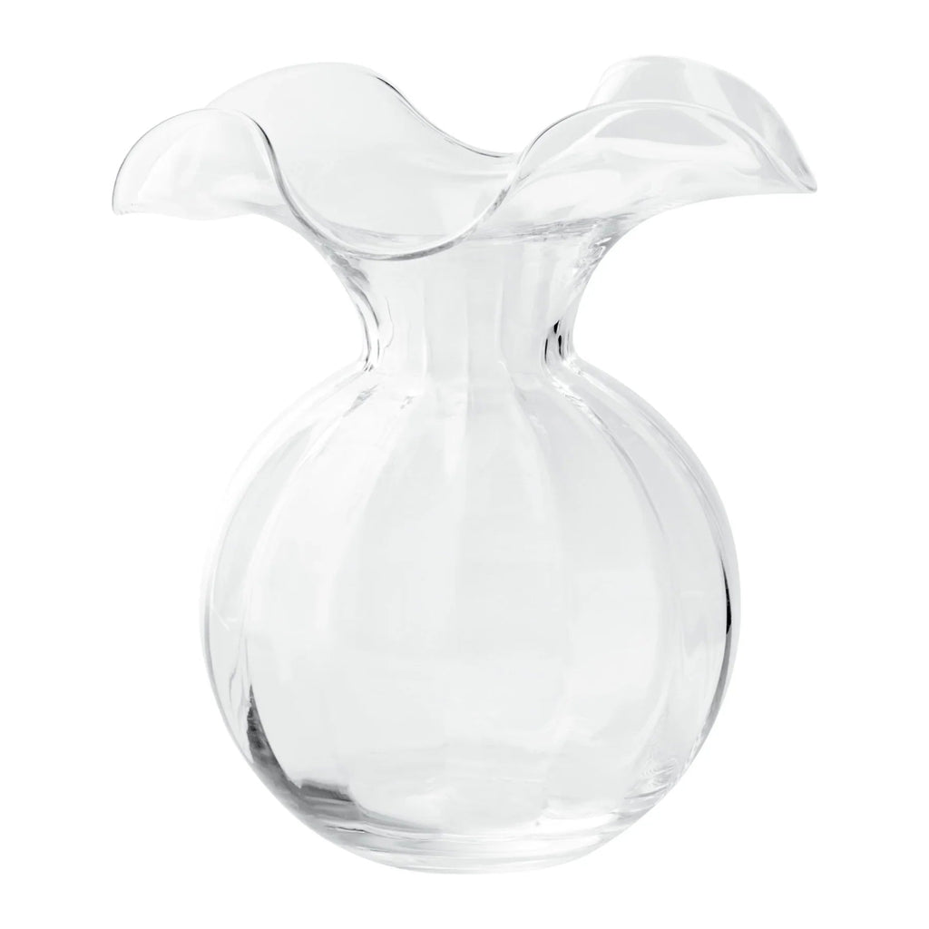 Hibiscus Glass Medium Fluted Vase | Clear-Vases-Clementine WP-The Grove