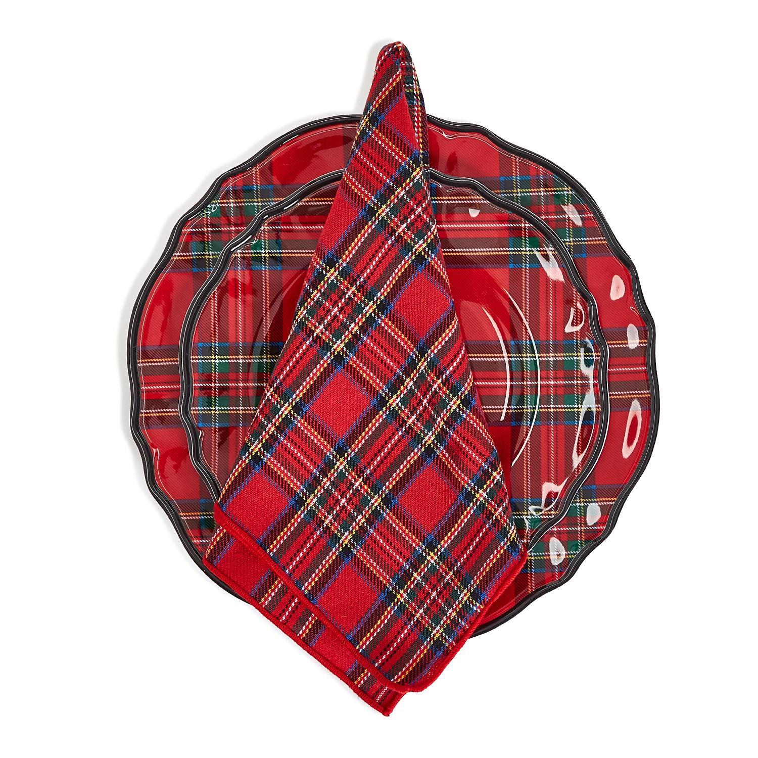 Holiday Plaid Tartan Napkins, Set of Four-Cloth Napkins-Clementine WP-The Grove