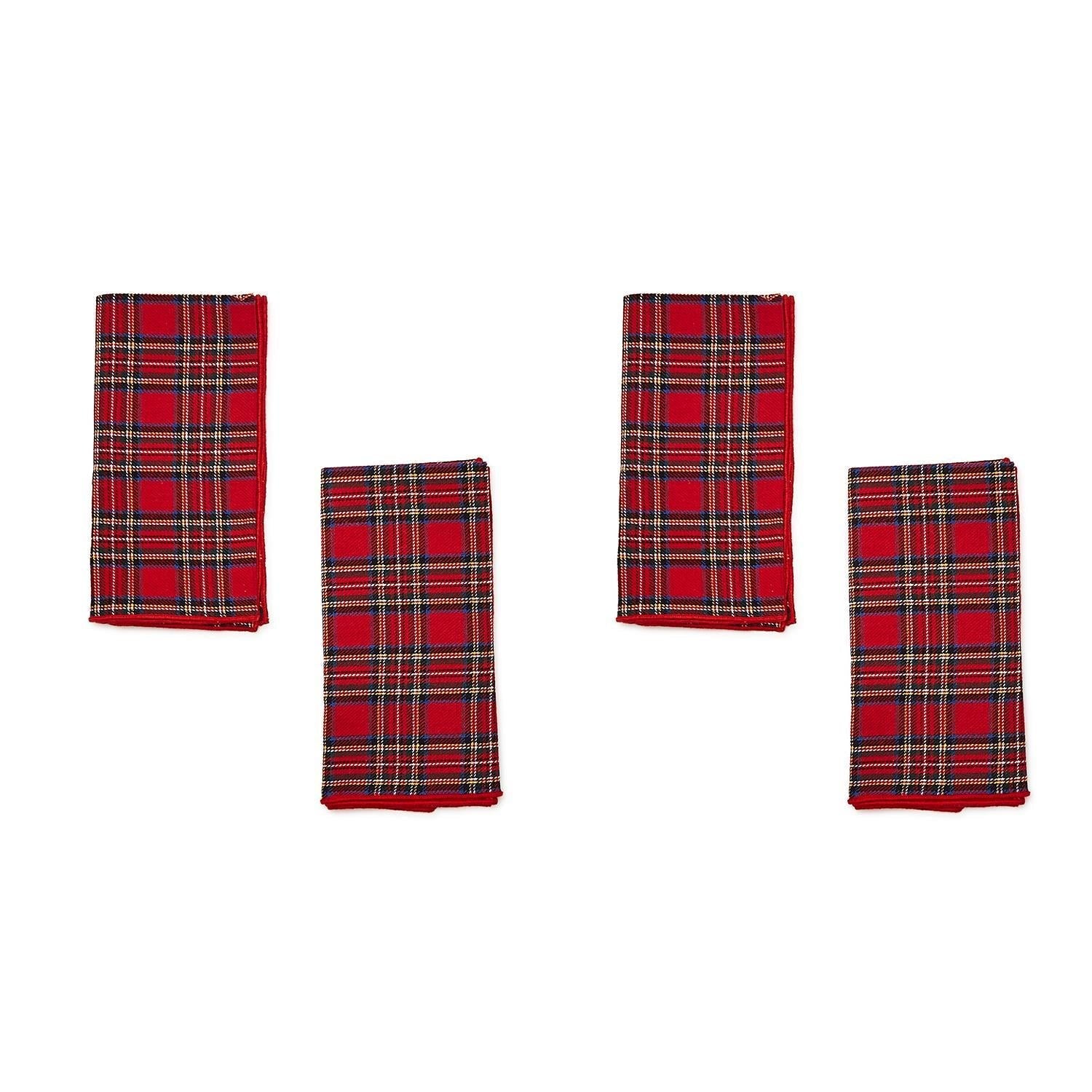 Holiday Plaid Tartan Napkins, Set of Four-Cloth Napkins-Clementine WP-The Grove