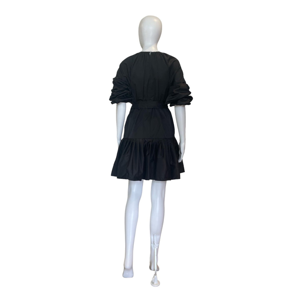 Hunter Belted Flounce Dress | Black-Dresses-LDT-The Grove