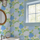 Hydrangea Porcelain Wallpaper-Wallpaper-Schumacher-The Grove