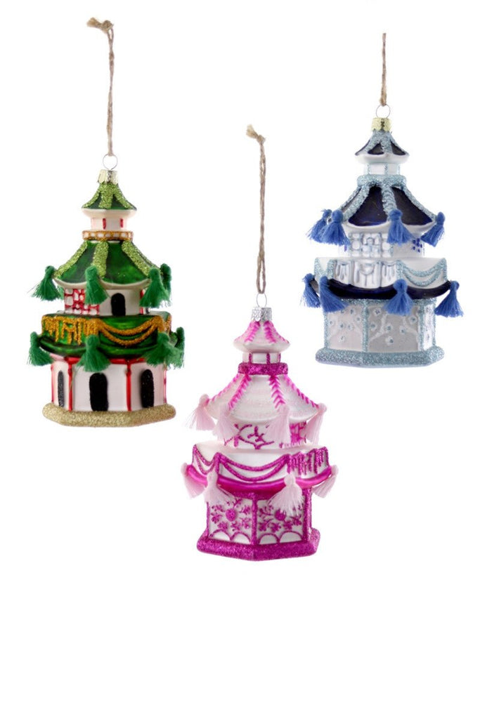 Imperial Garden Pagoda Ornament | 3 Colors-Holiday Ornaments-Cody Foster-The Grove