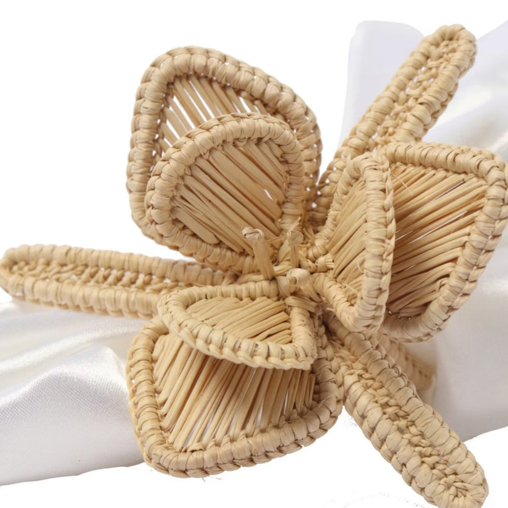 Iraca Hand-Woven Orchid Napkin Ring-Napkin Rings-Clementine WP-The Grove