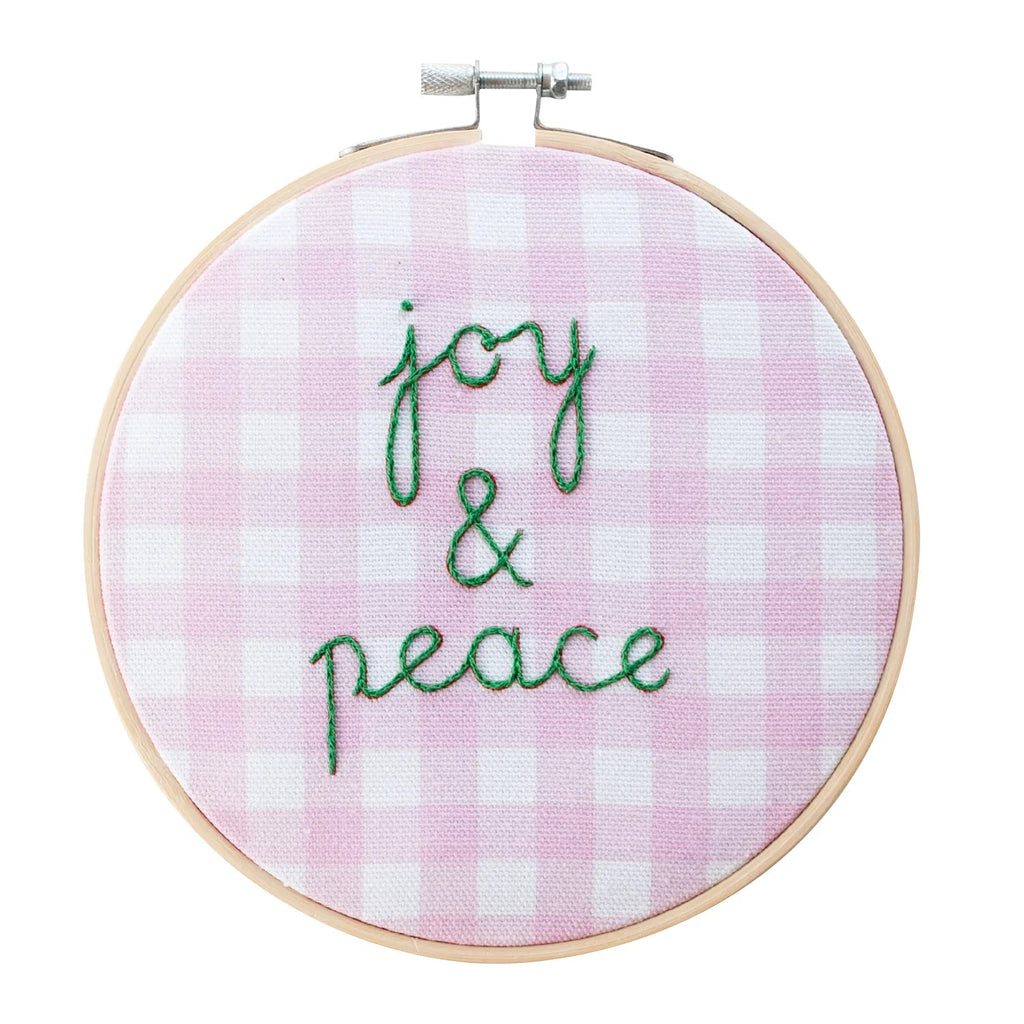 Joy and Peace Embroidery Hoop Kit-Embroidery Kit-Cotton Clara-The Grove