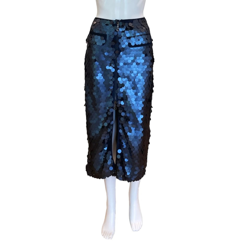 Kamryn Sequin Zip-Front Midi Skirt-Skirts-Ciebon-The Grove