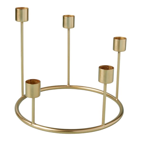 Kent Gold Candlestick Wreath | Small-Candle Holders-Clementine WP-The Grove