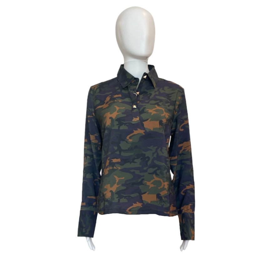 Kora Camouflage Blouse-Shirts & Tops-Vilagallo-The Grove