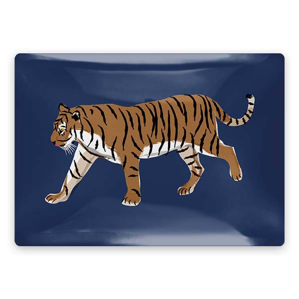 Large Walking Tiger Rectangle Glass Tray-Decorative Trays-CB Studio-The Grove