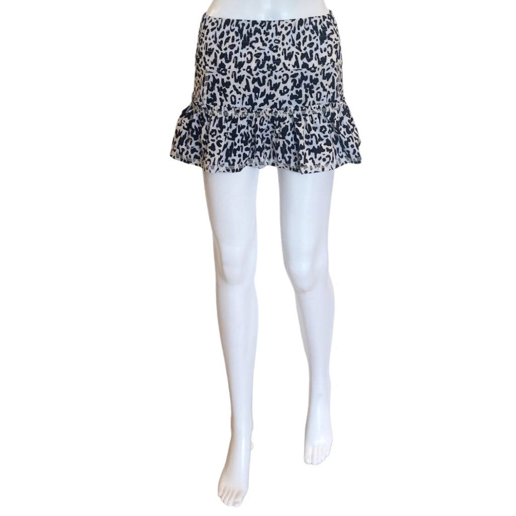 Lawley Skirt | Black & White Painted Animal-Activewear-The Bubble-The Grove