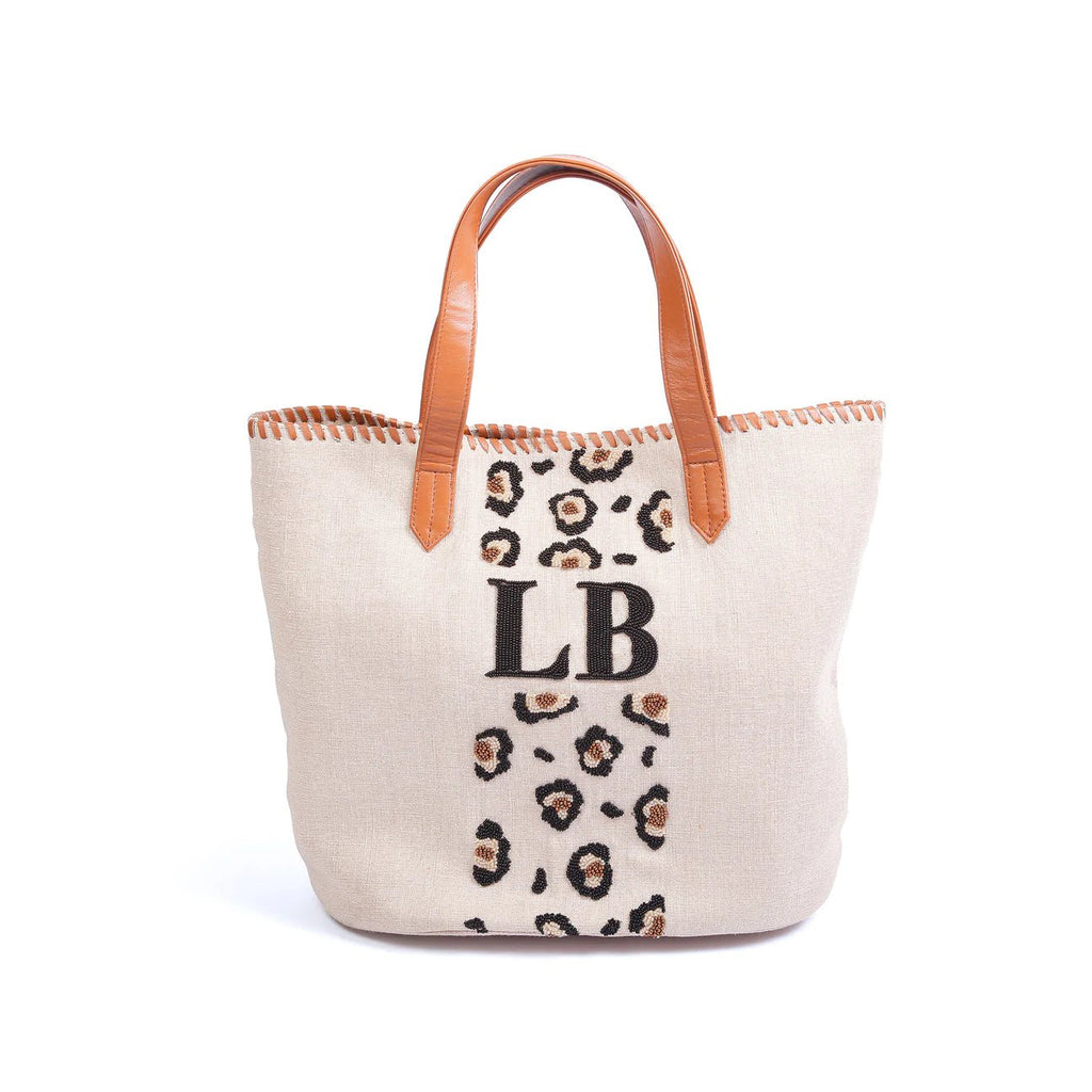 Leopard Initials Tote-Totes-Tiana-The Grove