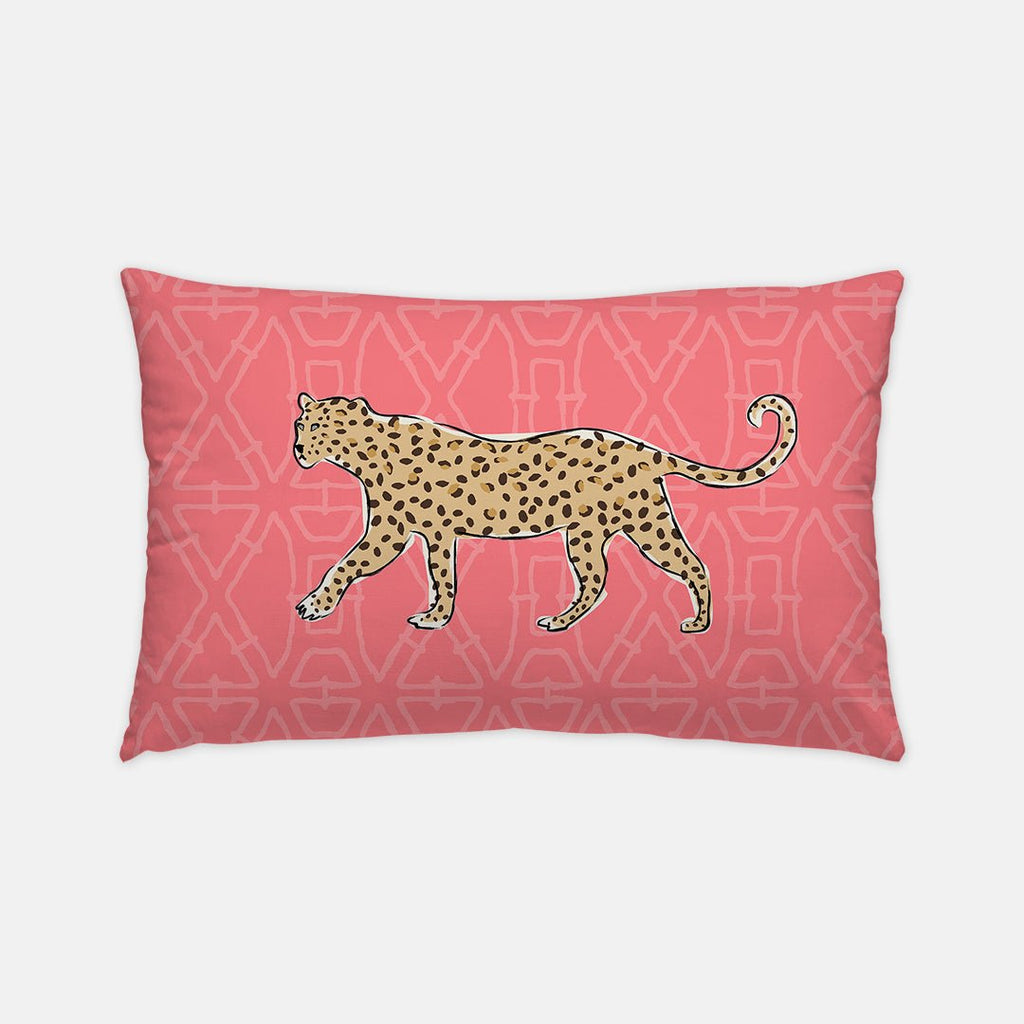 Leopard on the Prowl Indoor/Outdoor Pillow | Lumbar-Throw Pillows-CB Studio-The Grove