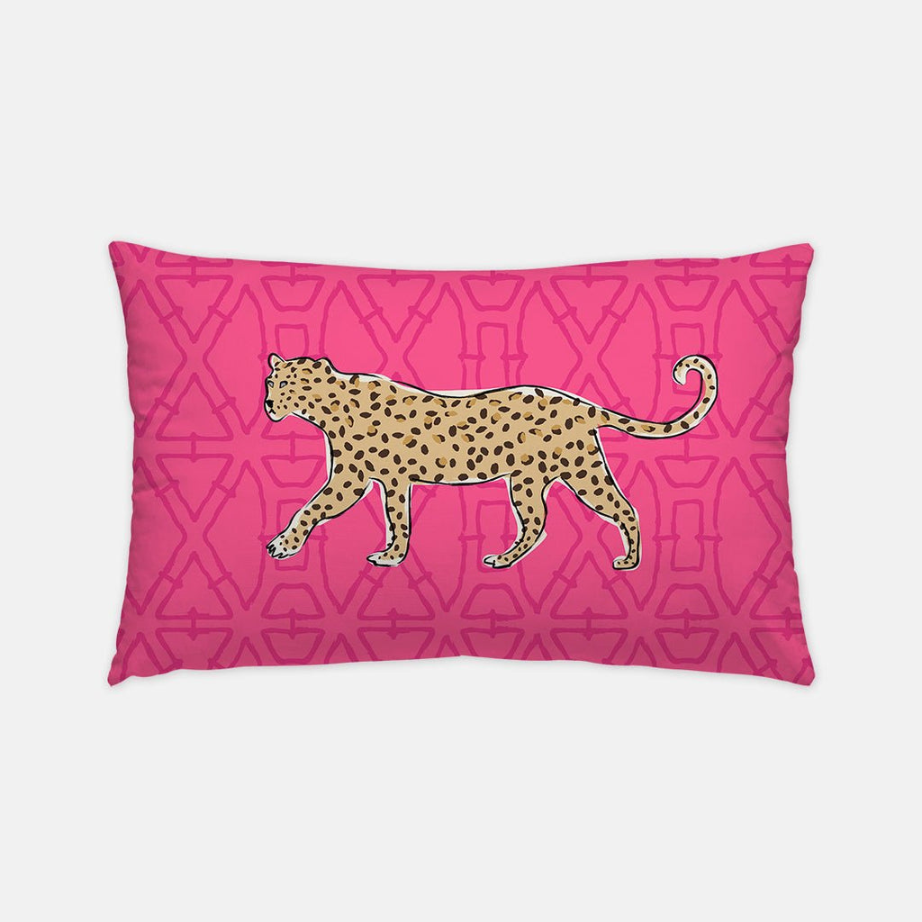 Leopard on the Prowl Indoor/Outdoor Pillow | Lumbar-Throw Pillows-CB Studio-The Grove