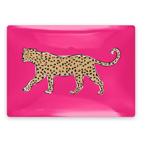 Leopard Prowl Large Rectangle Glass Tray-Decorative Trays-CB Studio-The Grove