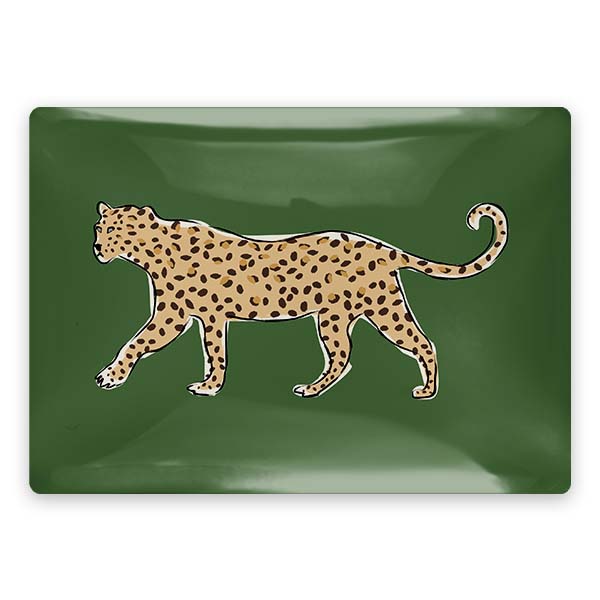 Leopard Prowl Rectangle Glass Tray-Decorative Trays-CB Studio-The Grove