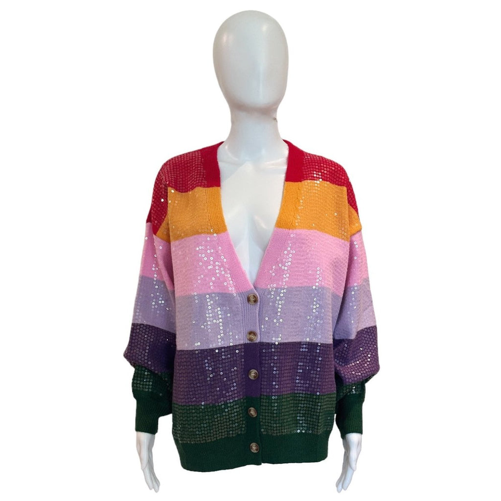 Libby Sequin Puff Sleeve Cardigan-Cardigan-Twist-The Grove