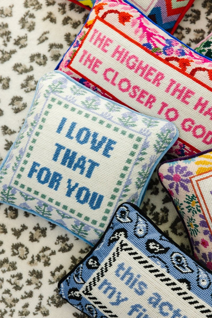 Love That for You Needlepoint Pillow-Throw Pillows-Furbish Studio-The Grove
