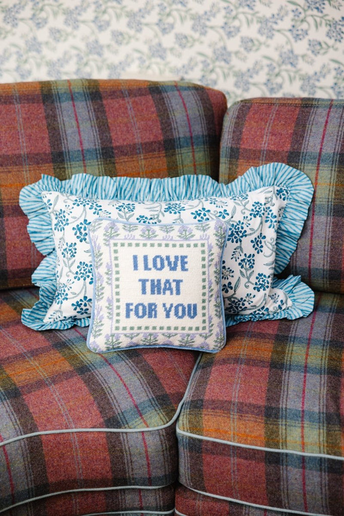 Love That for You Needlepoint Pillow-Throw Pillows-Furbish Studio-The Grove