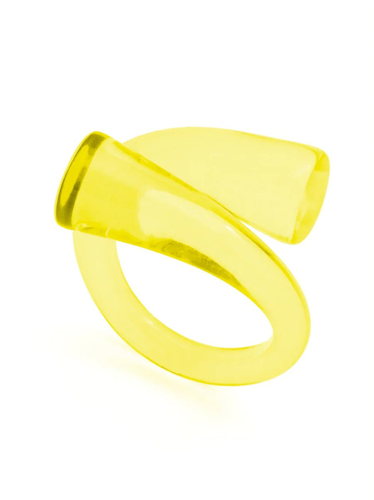 Lucite Crossover Ring | Yellow-Rings-Zenzii-The Grove