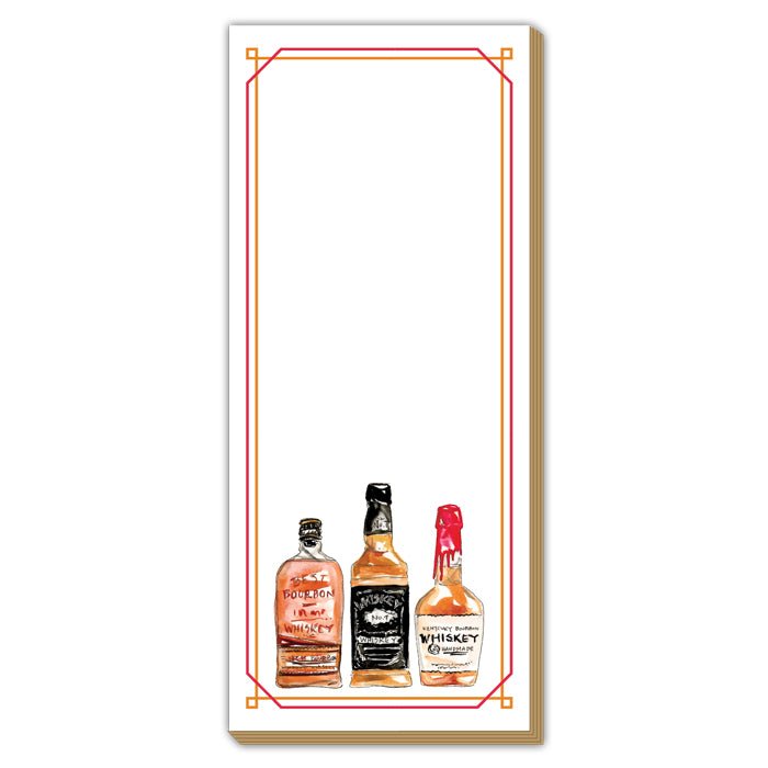 Luxe Skinny Notepad | Hand-Painted Whiskey Bottles-Notepad-Rosanne Beck-The Grove