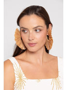 Mega Raffia Hoop Earrings | Pink-Earrings-Sundress-The Grove