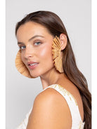 Mega Raffia Hoop Earrings | Pink-Earrings-Sundress-The Grove