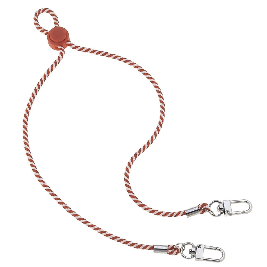 Men's Cord Mask Lanyard | Orange and White-Mask Chain-Canvas Jewelry-The Grove