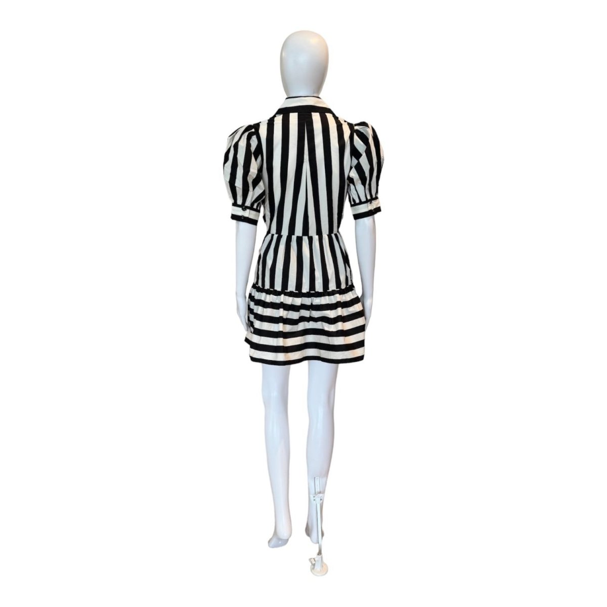 Black Mixed Stripes Short Sleeve Mini Dress – FARM Rio